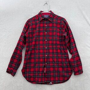 Vintage Pendleton Shirt Men XL Red Royal Stewart Plaid Wool Button Up
